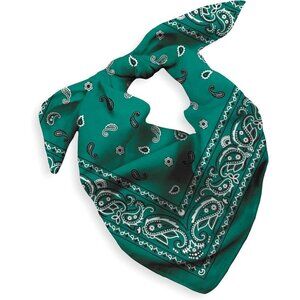 Women's Teal Cotton Bandana Large Cowgirl Imported Handkerchief Headband Scarf